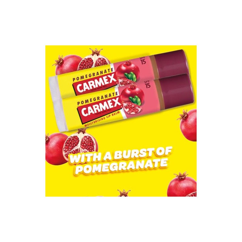 Carmex Pomegranate Click Stick Set Multipack With SPF 15 For