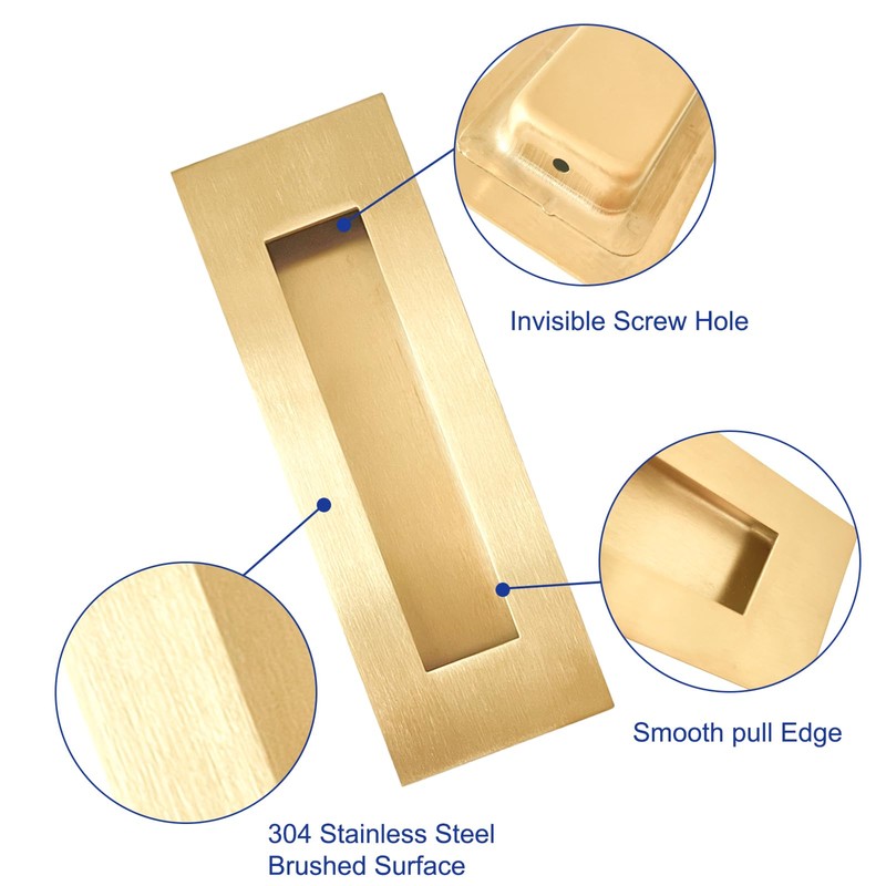 Hadnles Recessed Finger Flush Pulls - Fit Wardrobe, Pocket, Sliding