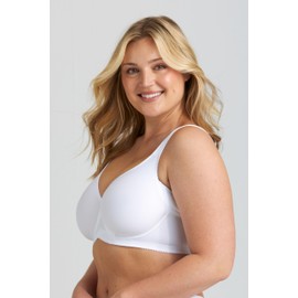 Miss Mary of Sweden Tshirt Bra for Women - Seamless Bra, Supportive Everyday Bra with Full Coverage, Comfortable and Breathable, Non-Padded Underwire Bra 40D White