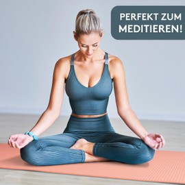 LILENO SPORTS Yoga Mat Rose (180 x 60 cm) Including Carry Strap - Sports and Yoga Mat Extra Non-Slip in 4 mm Thickness - Gymnastics Mat and Fitness Mat for Workout and Yoga - Sports Mat for Home