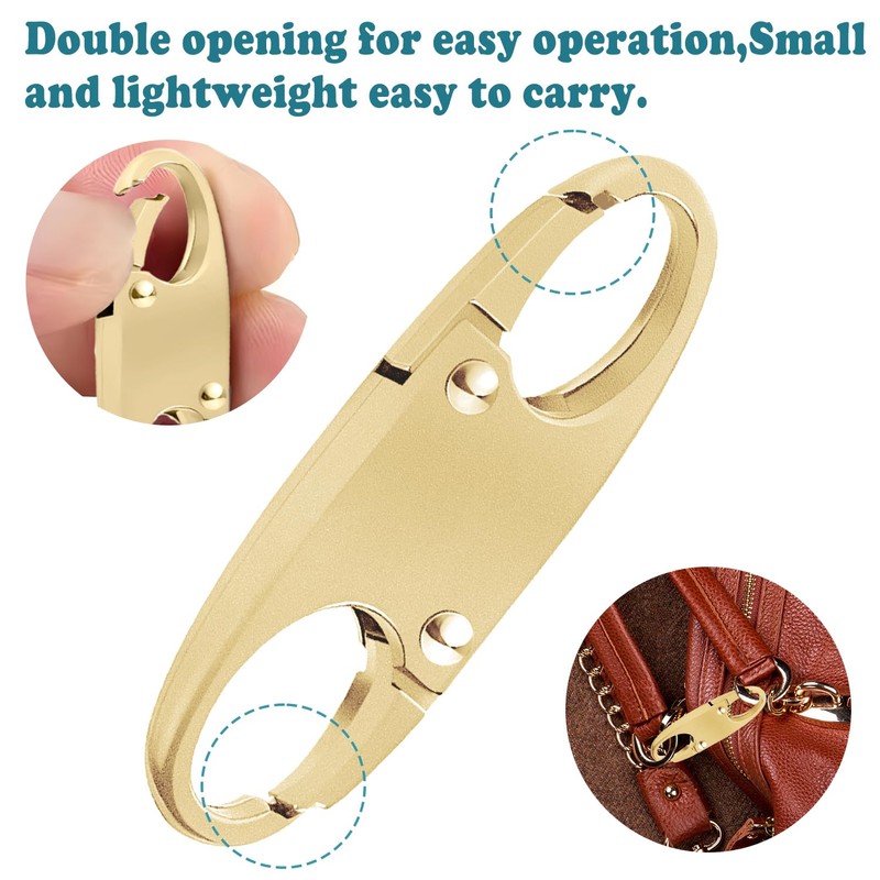 4 Zipper Fasteners for Backpacks, Anti-Theft, Removable Zipper Clips, Small