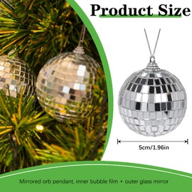 ATB-Foger 6 PCS Silver Disco Party Decoration Mirror Disco Ball Bright Reflective Mirror Christmas Balls for Party or DJ Light Effect, Home Decorations, Stage Props, Game Accessories (2.36 Inch)
