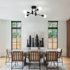 Ganeed Black Sputnik Chandelier, Industrial Semi Flush Mount Ceiling Light,