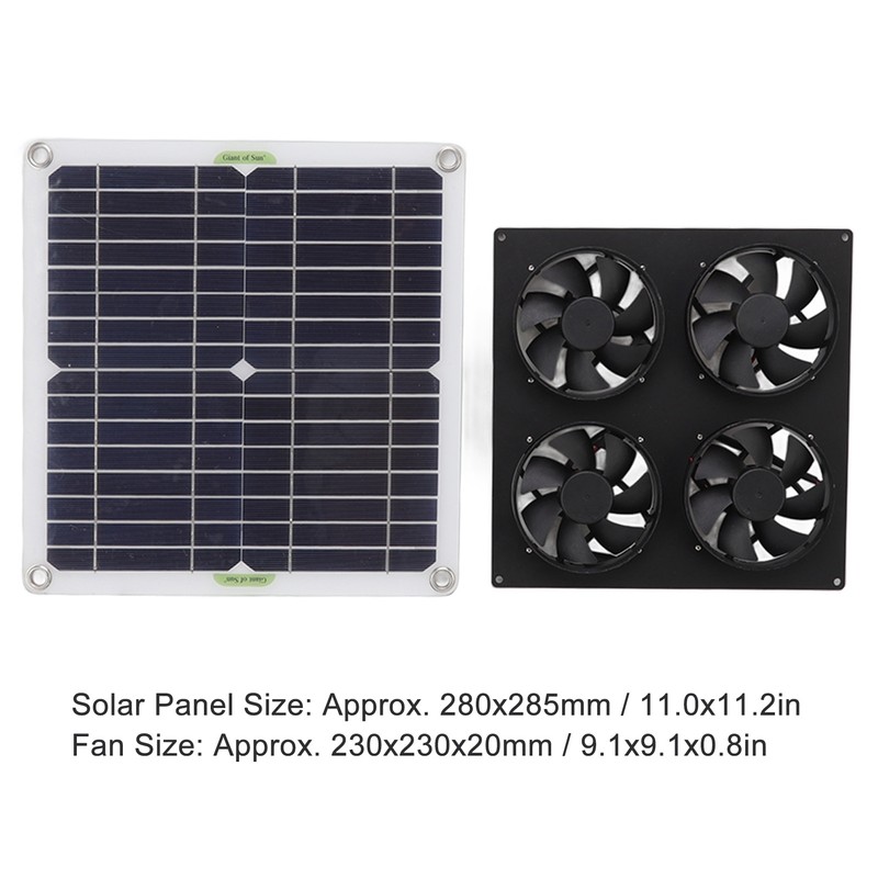 Solar Panel Fan Kit Monocrystalline Silicon Solar Panel Weatherproof 4