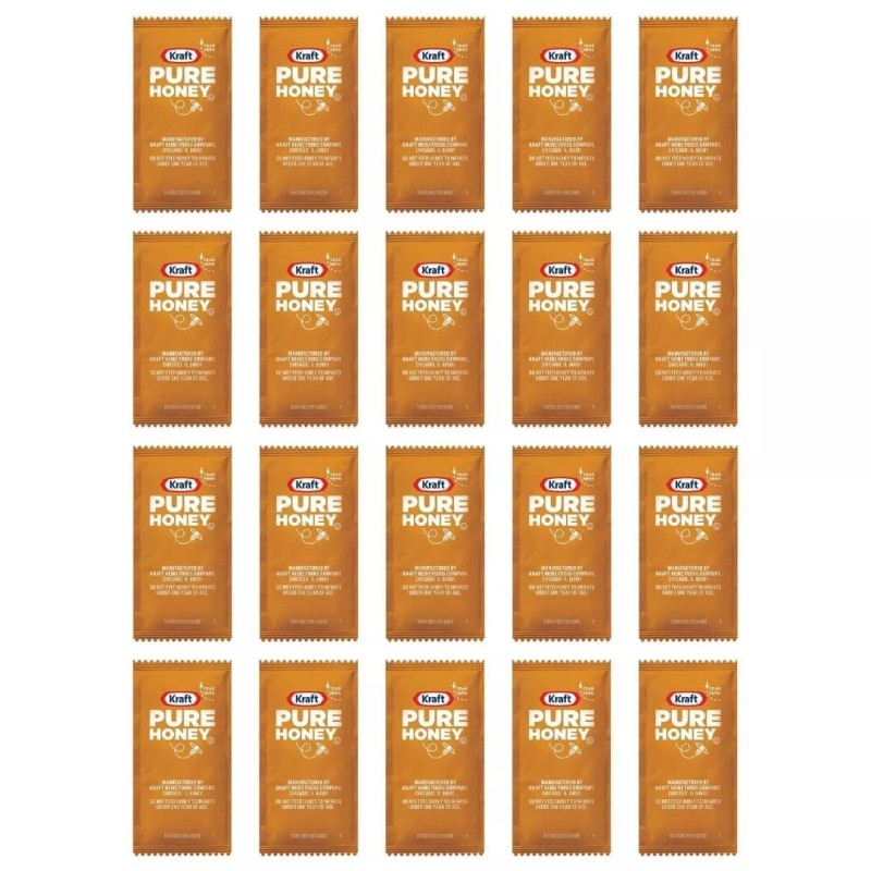 kraft 100 Count, Pure Honey Single Serve Packets, 9 Gram