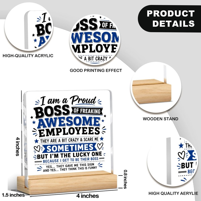 Boss Gifts for Men Inspirational Boss Day Appreciation Gift Acrylic