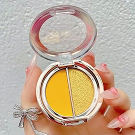 Sombra de Ojos de Doble Color, Paleta de Maquillaje de Ojos de Alto Pigmento, Polvo de Sombra de Ojos de Metal Brillante Mate, Sombra de Ojos de Color