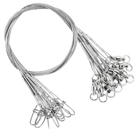 9Tong Steel Wire Fishing Leader Saltwater Rigs Saltwater Fishing Leader Stainless Steel Bait Fishing Leaders Made of Steel Wire White Nickel #3 50lb 15.8in 20pcs