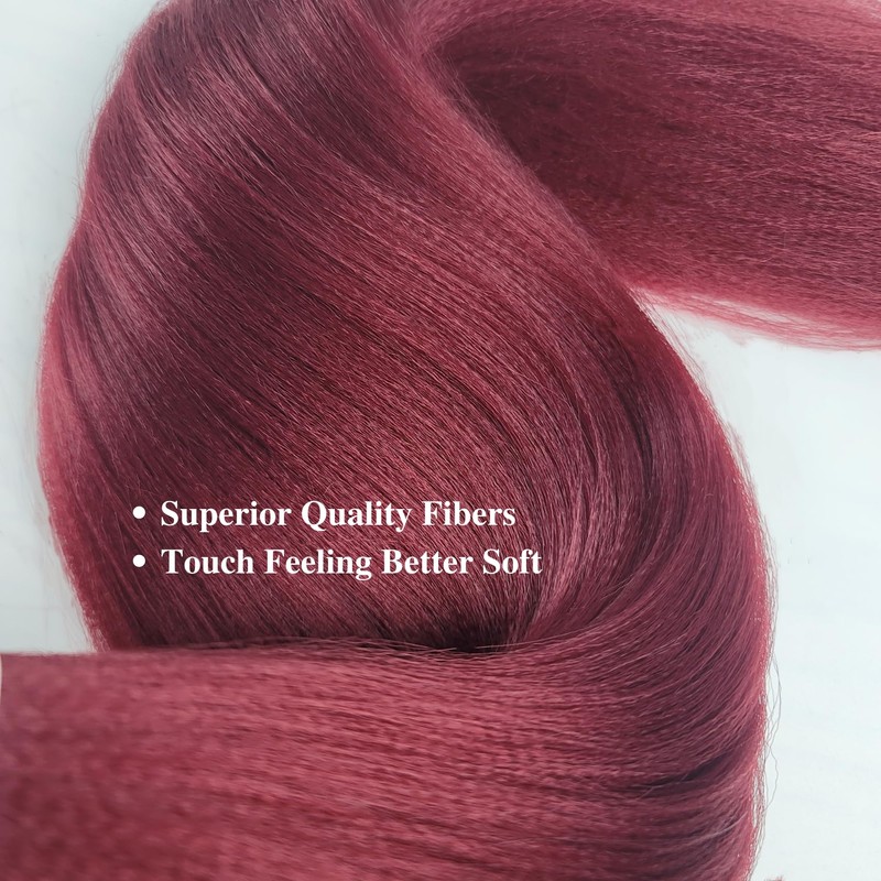 Braiding Hair Pre stretched Dark Red Prestretched Braiding Hair for