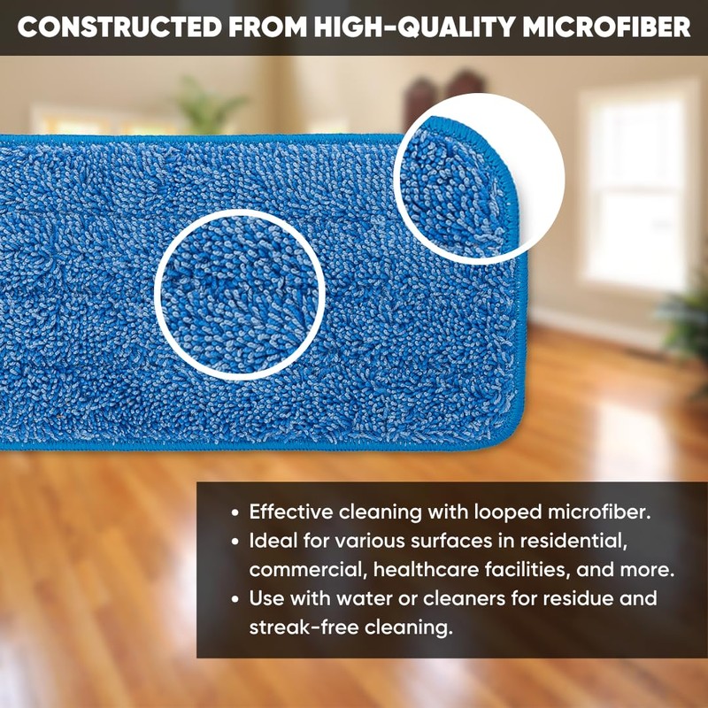 Microfiber Wholesale™ 18 inch Microfiber Mop Pads - Machine Washable,