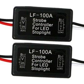 YSY 2PCS LF-100A Flash Strobe Controller Auto Car Flasher Module for LED Brake Light Tail Stop Light 12V (LF-100A)