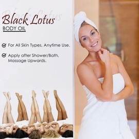 Jax of London 200ml Black Lotus Body Oil For Men And Women Inspired Body Oil, Moisturising Massage Oil for Skin, Body Oil For Dry Skin, Suitable For Massage, Aromatherapy, And Relaxation Amazing Smell