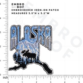 EMBRO BOF - Parche de Alaska salvaje - 3.5 pulgadas, parche de Alaska colorido fresco - Parche bordado para planchar o coser para mochilas