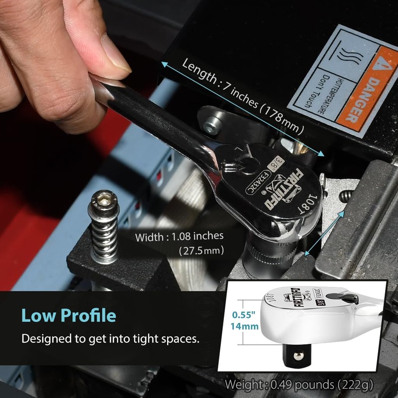 FIRSTINFO - Llave de carraca de 3/8 pulgadas, diseño de