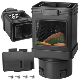 Pathneer Downspout Filter, 2 Pack Gutter Downspout Screen, Leaf Eater Downspout Filter for Debris, Downspout Adapter Fit Both 2''×3'' and 3''×4'' Drainpipe, Black