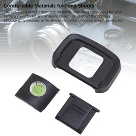 Generic Camera Hot Shoe Cover, 3 in 1 Eyecup Hot Shoe Cover Bubble Level Set Replacement for Ni Kon Z50 Mirrorless Camera, Anti Static, Dust and Oxidation, Easy to Install