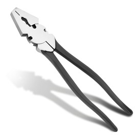 Lanties 10'' Fence Pliers Button Fencing Pliers Heavy Duty for Bending Cutting and Gripping Flat Nose Wire Cutter Plier for Construction and Wire Fence Resists Rust and Corrosion