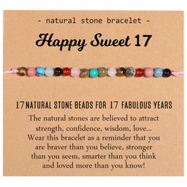 TEVOP 17th Birthday Gifts for Girls, Bead Bracelet 17th Birthday Bracelet Gift for Teenage Girl, Special Gifts for 17 Year Old Girls