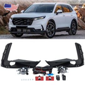 MZORANGE For Honda CRV 2023 2024 2025 Bumper Full LED Fog Light Lamp W/ Wiring Swtch Kit