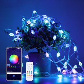 Funio 24-Foot Smart Fairy LED Strip Lights with App & Remote Control - Color Changing, DIY, Music Sync & Timer Modes, IP20 Waterproof, Ideal for Festival/Party/Christmas Decorations/Room