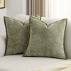 FUTEI Sage Green Chenille Throw Pillow Covers 26x26 Inch Set