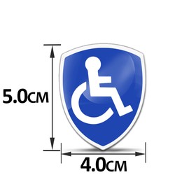 Biomar Labs 2 x Aufkleber 3D Gel Silikon Behindert Disabled Symbol Logo Rollstuhl Rollstuhlfahrer Schild Sticker Autoaufkleber Auto Motorrad Fahrrad Fenster Tür KS 120