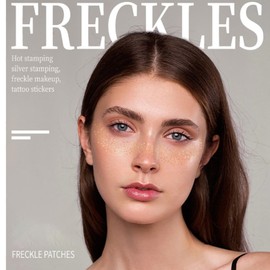 AEITOTT 6 Pcs Gold Face Makeup Patches, Glitter Freckles Face Tattoo, Glitter Freckles, Sparkle Makeup Patches, Waterproof Face Glitter Speckles Patches for Women (Sliver)