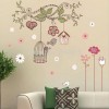 DaraBaby Vinil Decorativo Pajaro Feliz En Jaula Retro Estancia Sala