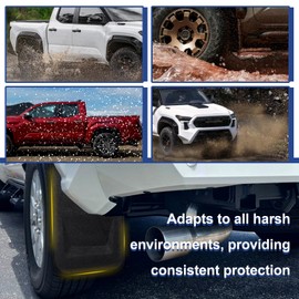Upgraded Mud Flaps for 2024 2025 Toyota Tacoma Front & Rear Splash Guards No Drilling Required with Hardware Included (Fits Crew Cab/Extended Cab)