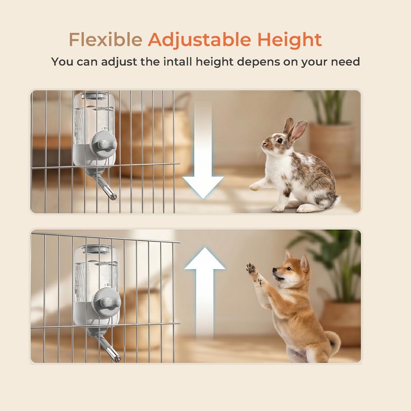 Automatic Hanging Pet Water Dispenser for Cage, 30oz No-Drip Ball