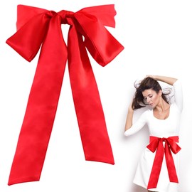 Ayzylpth Women Satin Waist Belts, 98.4x3.8 Inch Adjustable Stretchable Fashion Bowknot Belt, Elegant Dress Sash Waist Belt for Special, Dresses, Skirts, and Pants