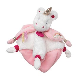BABY NAT Unicorn Soft Stardust Cuddly Toy - Pink and White - Rainbow Embroidery - Gift Idea for Birth - Easy to Grip Comforter - Very Soft to Cuddle - BN0322