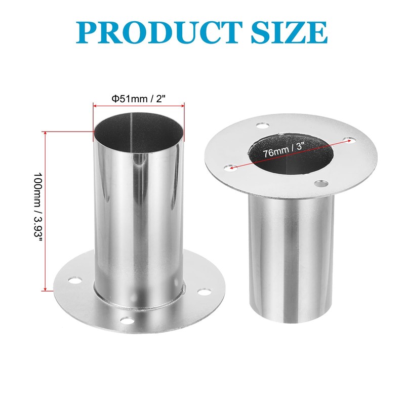 PATIKIL 2" Duct Connector Flange, Straight Pipe Exhaust Flange Stainless