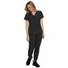 STAT MEDICAL WEAR Scrub Set for Women with 2 Pocket Crossover Scrub Top with 5 Pocket Jogger Pant Scrub - 110210, M, Black