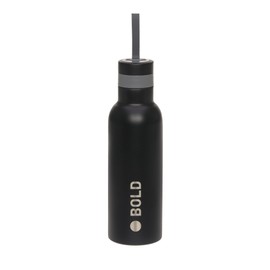 LÄSSIG Bold Children's Drinking Bottle 750 ml Stainless Steel BPA-Free School Bottle Stainless Steel Bold Black