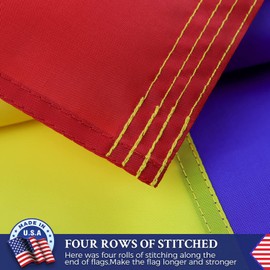 Double Sided Colombia Flag 3x5 Outdoor Made In USA Colombian Flags ，Heavy Duty 210D Nylon, Sewn Stripes, Stronger Brass Grommets,4 Stitched Hemming, Perfect for Outside