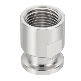 PATIKIL 1/2 in TC Tri Clamps Adapter, 1 Piece Tri Clamps Fittings to NPT 1/2 Female Thread Adapter Sanitary 304 Stainless Steel for Food, 25.4 mm Ferrule