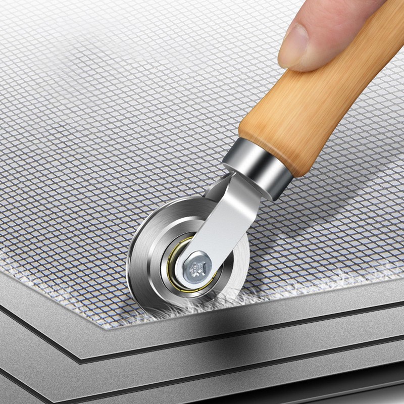 Tool Double Wheel Sealing Roller with Wooden Handle, Tool Retractor,