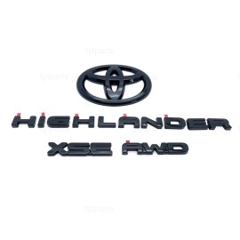 Toyota 2020-2025 HIGHLANDER XSE AWD Gloss Black EMBLEM OVERLAY KIT PT948-48200-02