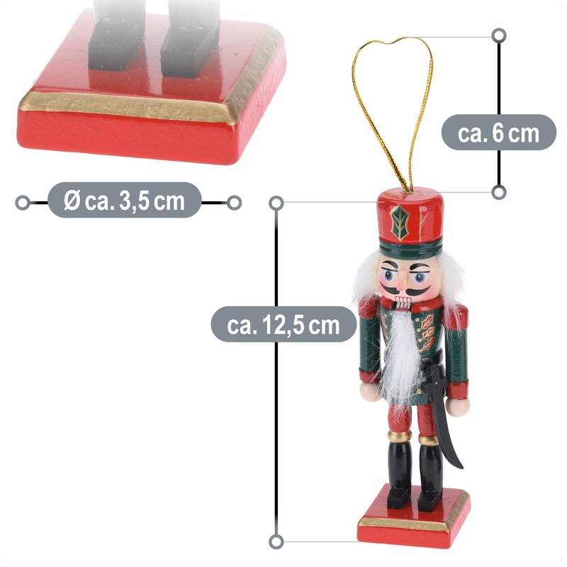 com-four® 2x nutcracker pendant, Christmas tree pendant in the shape