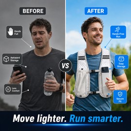 Reflective Running Hydration Vest for Sports – Lightweight Phone Storage Backpack for Trail & Cycling