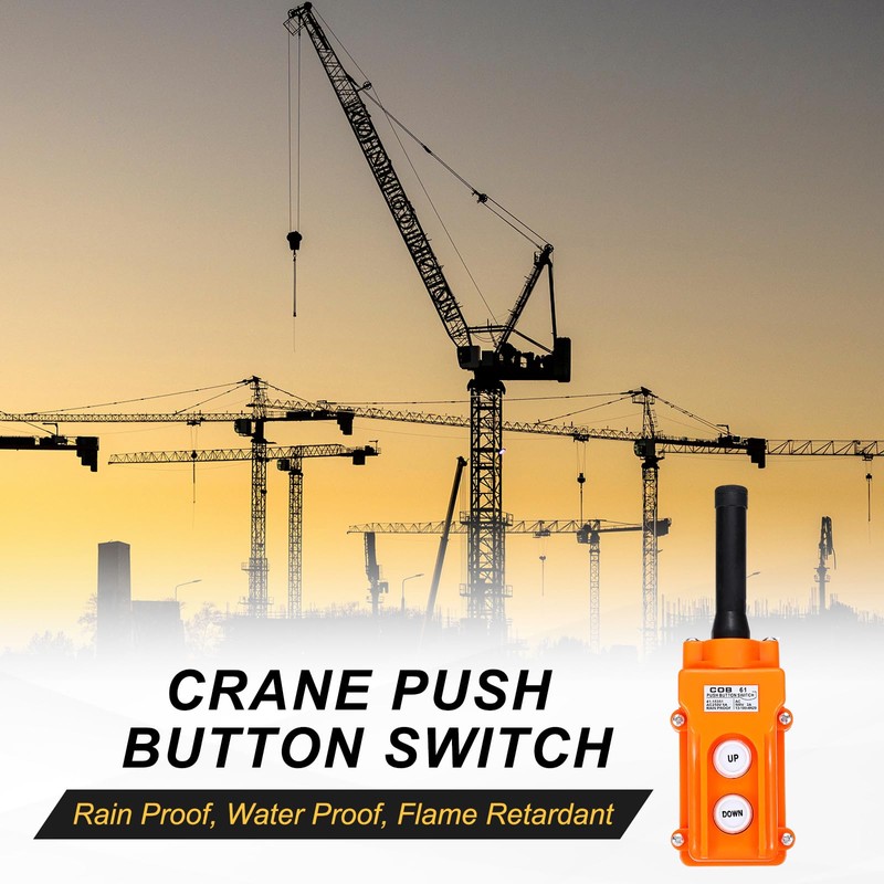 MECCANIXITY 5 Pcs Rain Proof Hoist Crane Push Button Switch,
