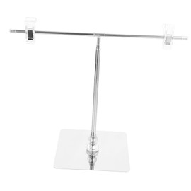 EXCEART Adjustable Metal Banner Stand Easy Banner Stand Poster Stand Clip Adjustable Poster Display Stand Poster Holder Clip for Tabletop T Shaped Poster Stand Desktop Iron Frame
