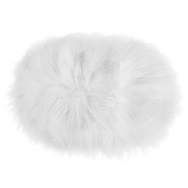 WLLHYF 12 Inch Small Oval Faux Fur Rug Fluffy Rug Cushion Soft Chair Cover Small Area Seat Cushion Couch Pad Nail Mat for Cosmetic Ornament Nail Art Photography