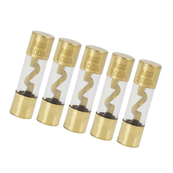 Hihaha Fuse 100A Gold Tone Plated AGU Fuses for Car