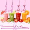 12PCS Love Word-Shaped Plastic Drinking Straws for Bachelorette Decor