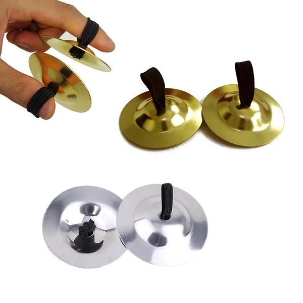 2 Pairs Finger Cymbals Professional Finger Dancing Musical Instrument for
