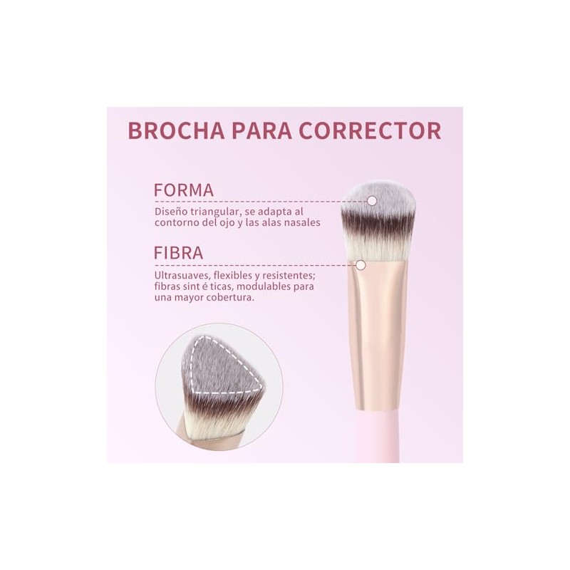 Maange 6pcs Brochas Maquillaje Doble Punta Set Multi Usos Estuche