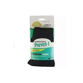 Calcetines Preven-t de Nylon, Caballero, Prevención y Control De Varices, Compresión ligera 16-18 mmHg (Grande, Negro)