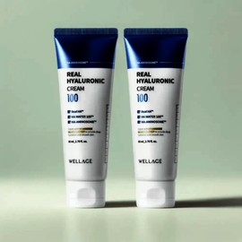 Wellage Real Hyaluronic 100 Moisture Cream 80ml 2pcs No Hyaluronic Cream / 웰라쥬 리얼 히알루로닉 100 수분 크림 80ml 2개 히알루로닉 크림 없음